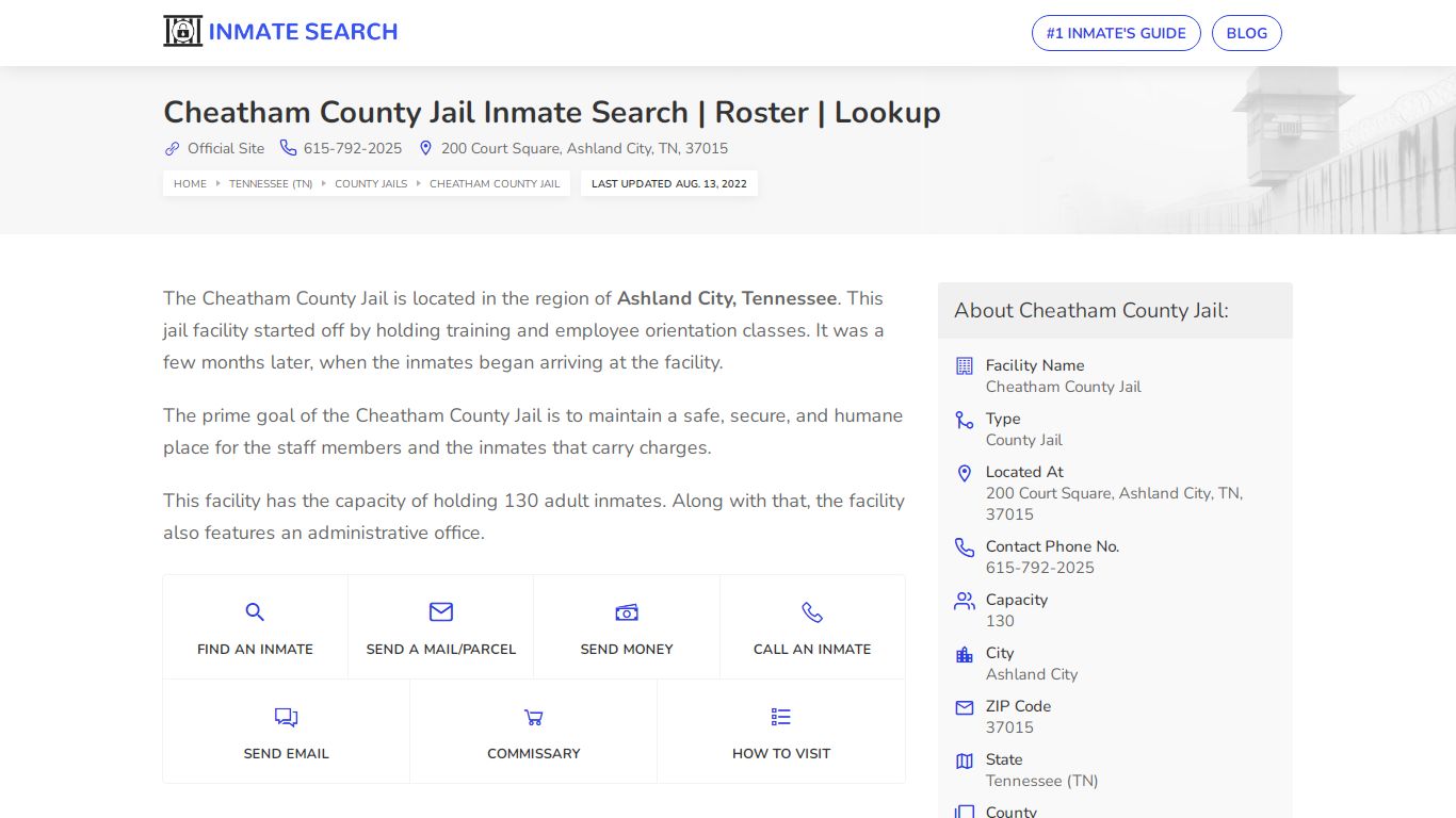 Cheatham County Jail Inmate Search | Roster | Lookup